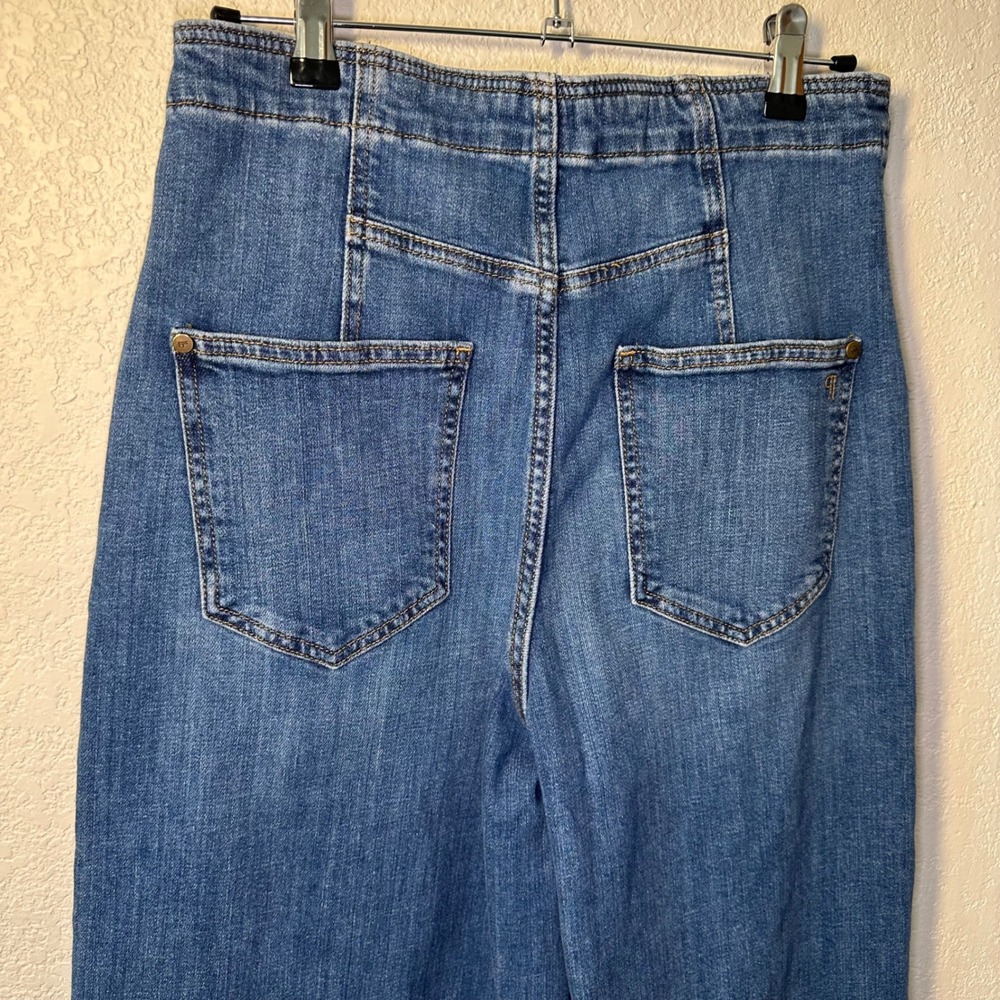 Pilcro Wide Leg Jeans Women's Size 29 High Rise Panel‎ Front Dark Wash Denim - Picture 7 of 9